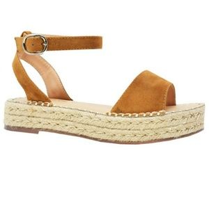 New Tan Color Jenea Woven Espadrille Platform